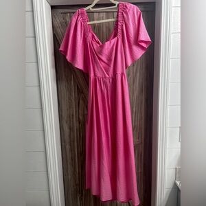 Small Pink Maxi Dress with back Bow tie